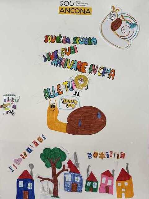 Cartellone disegnato dai bambini SOUx Ancona